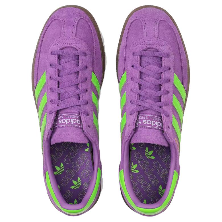 Adidas Originals HANDBALL SPEZIAL Abrasion Resistant Low top Skateboard Shoes Unisex Purple Green JS0251