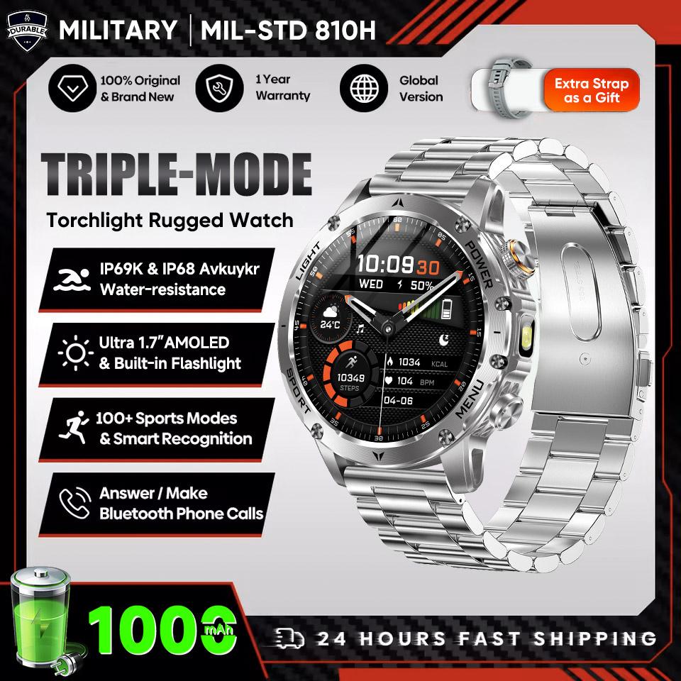 New Outdoor Sports 1000mAh Battery Smart Watch Men HD  Screen GPS trackr Bluetooth Call Smartwatch IP68 Waterproof