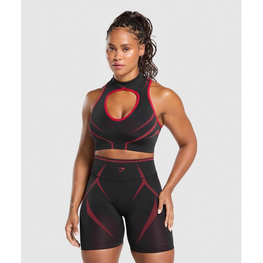 

Gymshark Apex Lift Seamless Crop Top Black Carmine Red B3c5b Bb4j XS