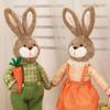 Cartoon Easter Rabbit Ornament Retractable DIY Handmade Bunny Telescopic Standing Pastoral Style Merry Easter Decoration