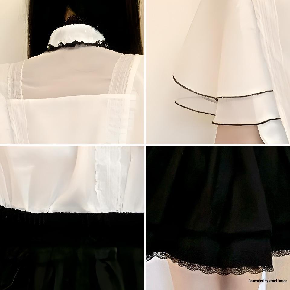 POSHOP Japanese Bell Sleeve Chiffon Top & Summer Skirt Two-Piece Set