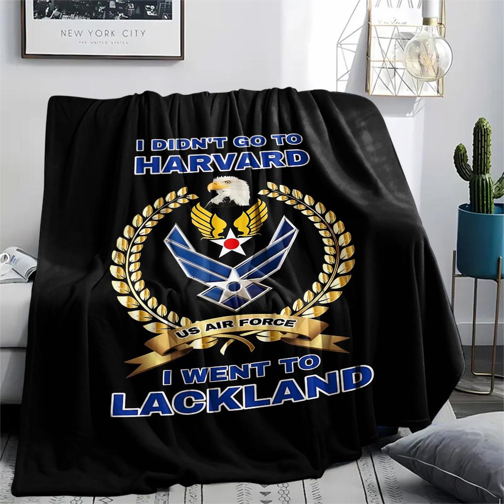 1PC US Air Force Recruiting Print Flannel Blanket, High quality All Seasons, Home Decor, Warmth and Comfort, Perfect for Christmas Gifts