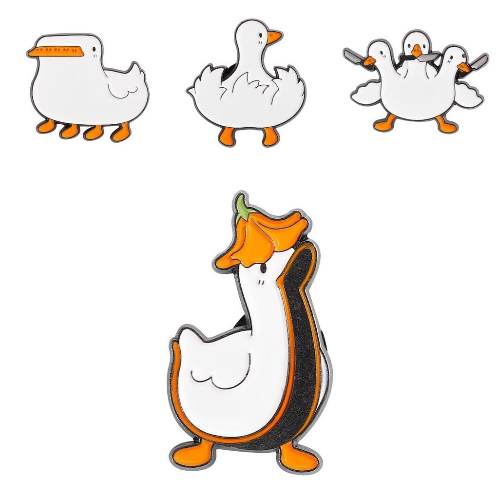 Duck Cute Playful Brooch Metal Badge Colorful Goose Accessory Unique Fashion Piece