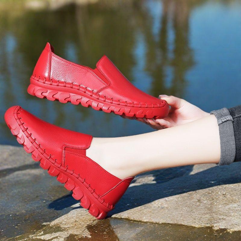 GKTINOO 2025 New Women's Handmade Shoes Genuine Leather Flat Slip-on Mother Shoes Woman Loafers Soft Casual Flats Shoes Women