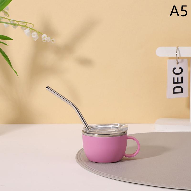 

Ударопрочная термокружка из нержавеющей стали объемом 3 унции с ручкой, мини-чашка с крышкой и трубочкой, идеально подходит для кемпинга и столовой