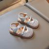 Girls' Korean-Style Summer Sandals: Soft Sole, Hollow Weave, Princess Design for Medium & Large Children