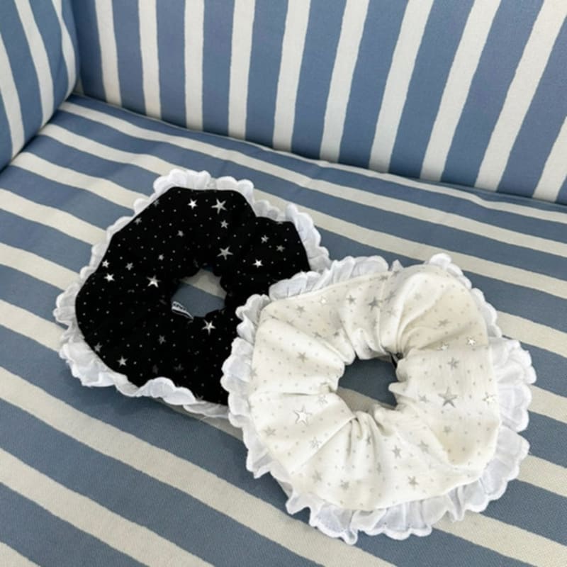 

quartevv Звездная резинка-скранчи с оборками - 2 цвета ivory