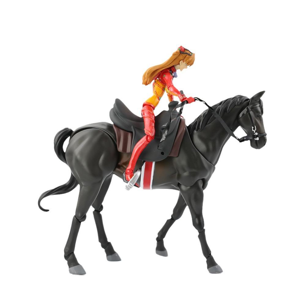 Movable Animal Figma Horse Model and Rider Figurine for Painting Simulation