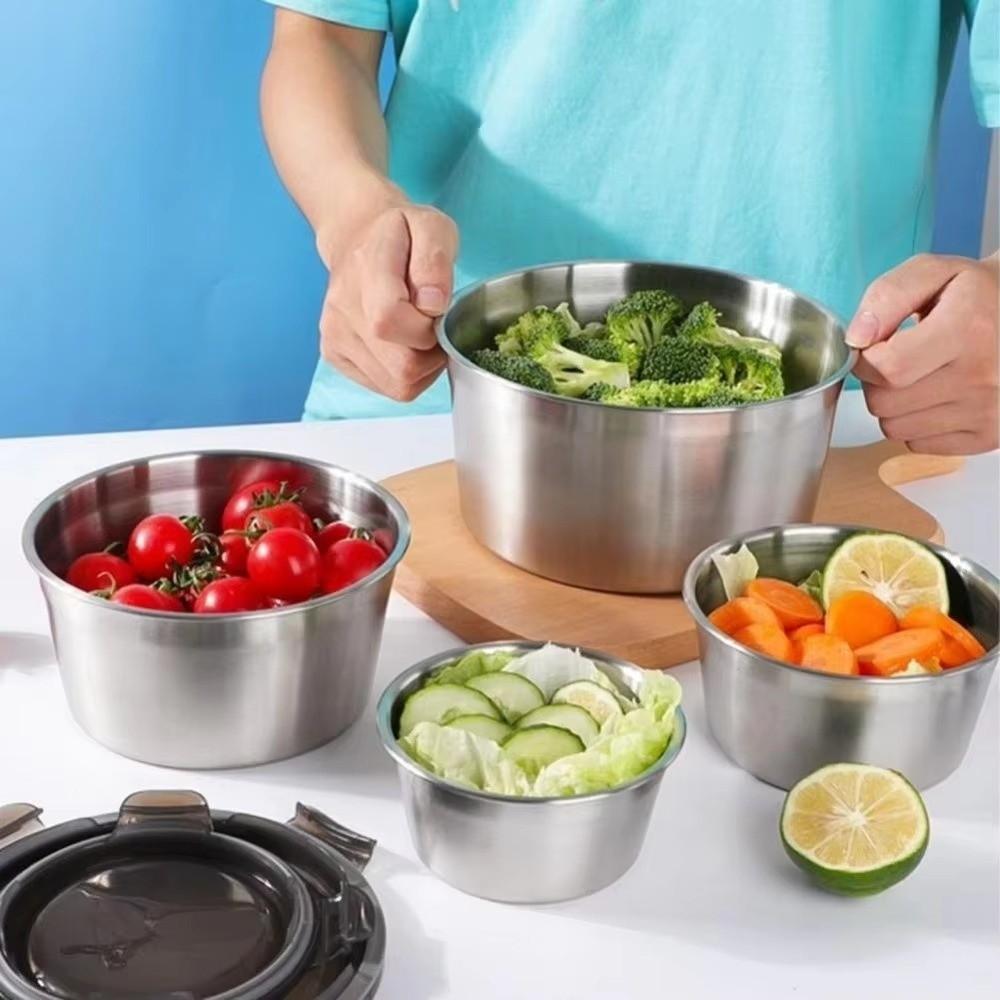 201 Stainless Steel Fresh Keeping Box with Lid Lunch Box  for Kitchen Refrigerator