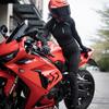 WOSAWE Women Motocross High Stretch Breathable Jacket Removable Soft Pads Slimming Top High Waist Riding Pants Motorcycle Rider Soft Pads Set