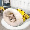 Cozy Tunnel Style Pet Bed for Cats and Dogs - Warm Winter Sleeping Bag for Deep Sleep