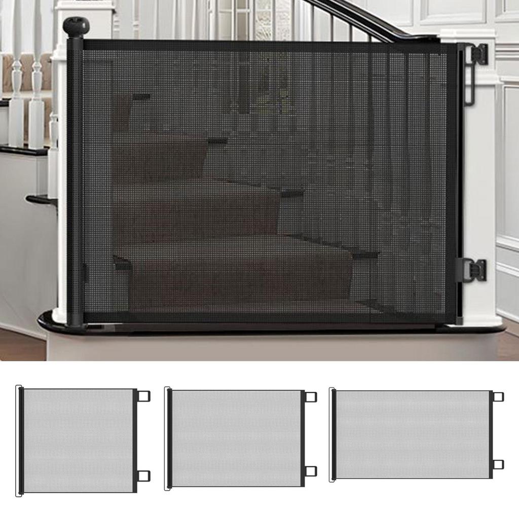 No-Drill Pet D Og Gate - Retractable Safety Guard, Toddler Stair Gate, Ingenious Mesh Dog Fence, Isolation Barrier For Indoor