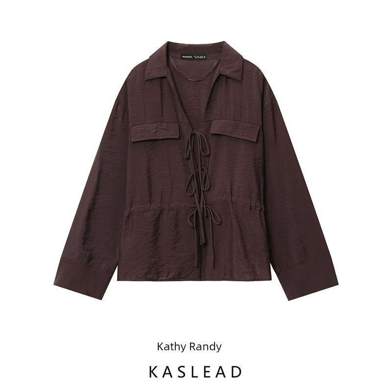 Kaslead New Arrival Women's Fashion Style Stylish Simple and Versatile Bowknot Decoration Shirt 8751526
