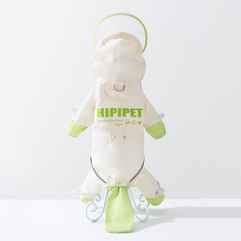 Popular traction dog raincoat Bi Xiong Teddy waterproof four-legged clothes dog poncho when going out in rainy summer