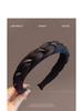 Elegant Black Braided Rhinestone Headband: Versatile Wide-Edge Hair Accessory