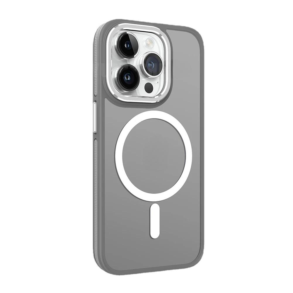 Luxuriös Matt Rutschfest Stoßfest Für Magsafe Hülle Für iPhone 15 14 13 12 11 Pro Max Magnetisches Kabelloses Laden Durchscheinende Hülle For iPhone 13 Pro gray