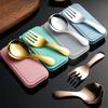 Portable Stainless   Spoon Fork Set Ideal For Picnics Office Dorm Dishwasher Safe