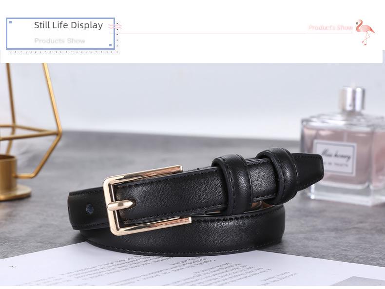 Stylish Women's Black Leather Belt - Versatile, Fashionable, and Decorative for Skirts