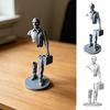 Huaqianguhh 3D Printed Working Person Figurine with Briefcase, Modern Abstract Art Ornament for Desktop Bookshelf Office Decor, Stable Base