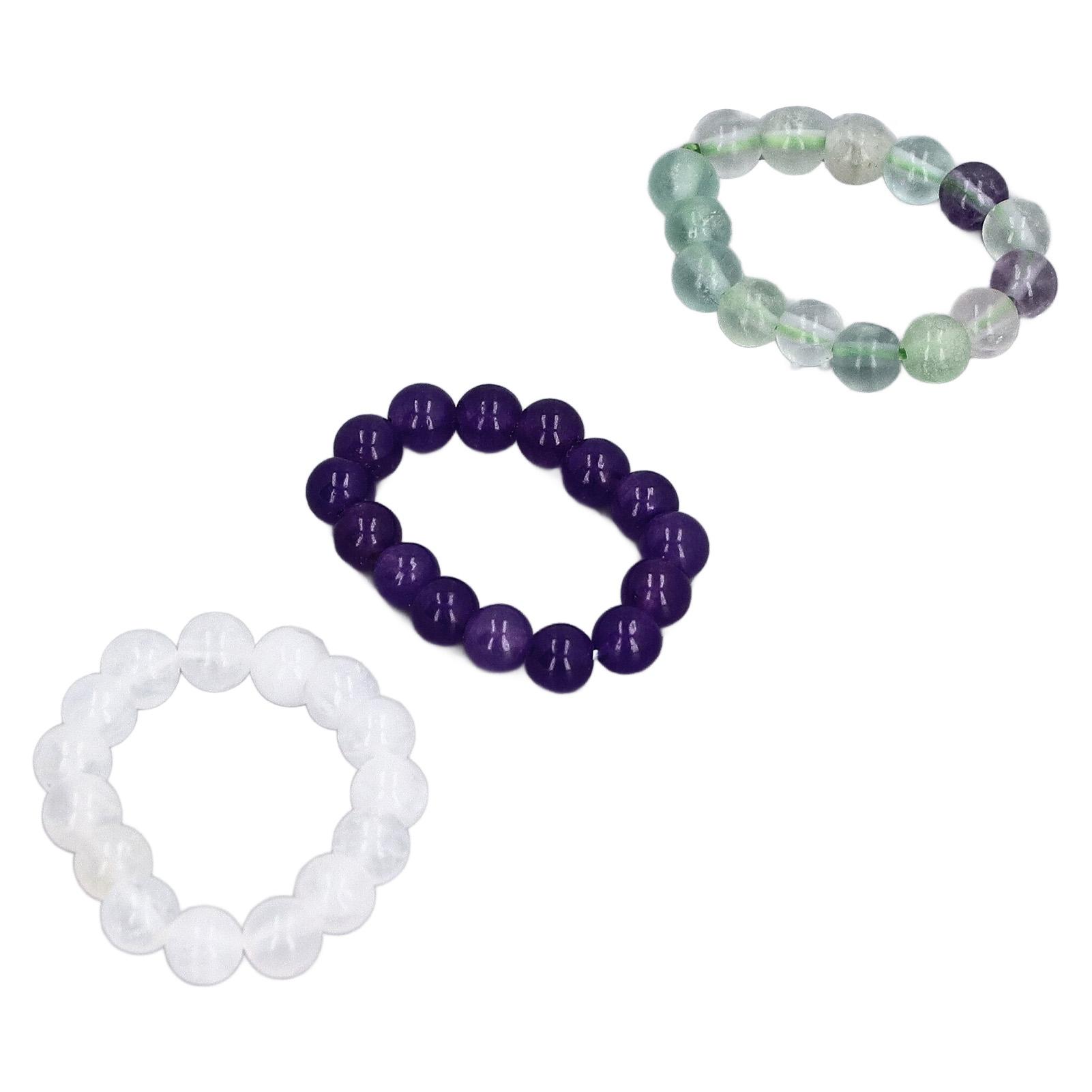 

3 шт. хрустальные кольца с бусинами диаметром 0,16 дюйма водонепроницаемые эластичные кольца с бусинами для снятия беспокойства