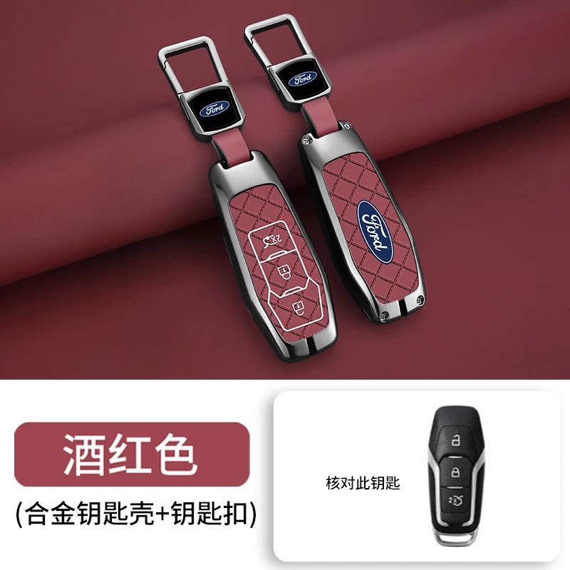 Car Sticker 2025 Hot Zinc Alloy Car Smart Key Case Cover Shell for Ford Focus 3 4 Ranger S C Max Explorer Edge Mustang Fiesta Mo