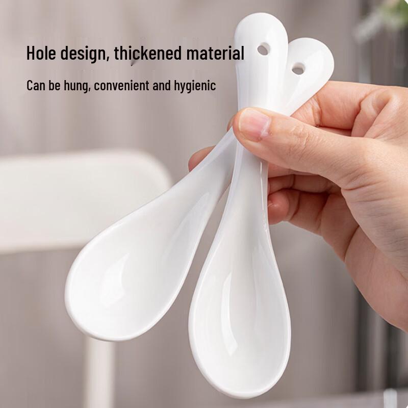 Pure White Bone China Soup Spoons