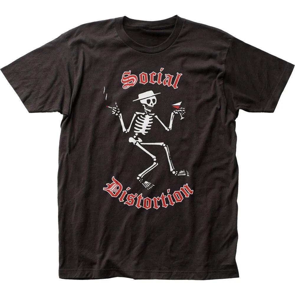 Unisex Short Sleeve Crew Neck Cotton T Shirt Social Distortion Skelly Logo L