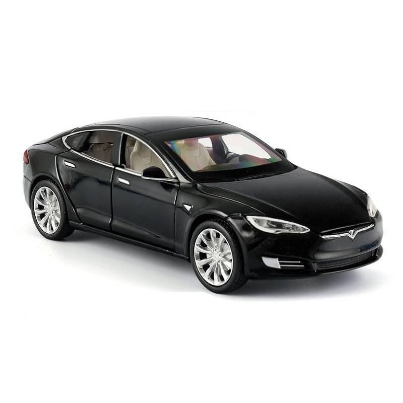 Premium 1/32 Scale Tesla Model S Alloy Car Model With Flashing Lights And Sound Effects