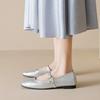 Square toe flat sole pumps women's summer Mary Jane shoes with a line for women