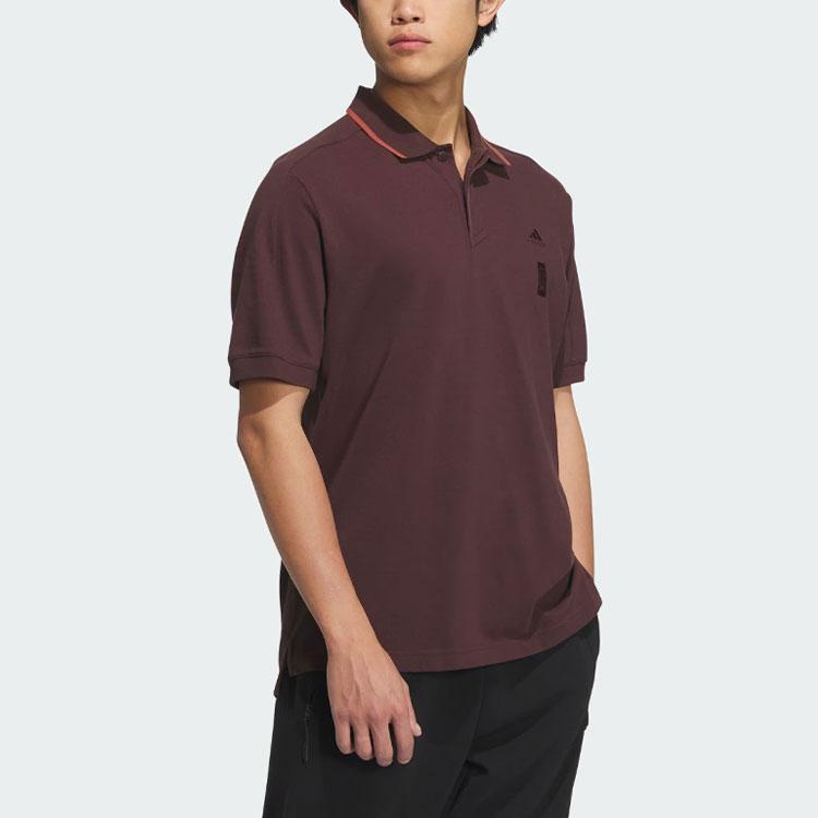 New Adidas Wuji Series Polo Shirts Men Dark Gray Brown IP4915
