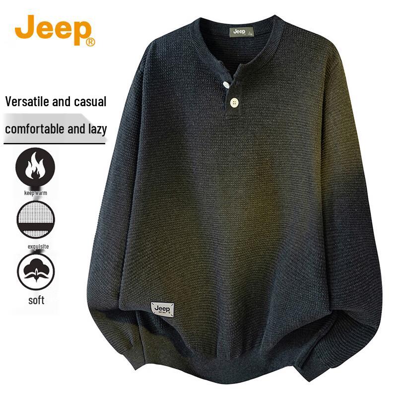 JEEP Men s Pure Cotton Loose Fit Pullover Sweater M