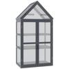 Koudekas Mini Kas 3 Lagen Kweekkas Plantenbak met Openklapbaar Dak Dubbele Deuren Gemaakt van Hout Polycarbonaat Weerbestendig Natuurlijk 70,5 x 42 x