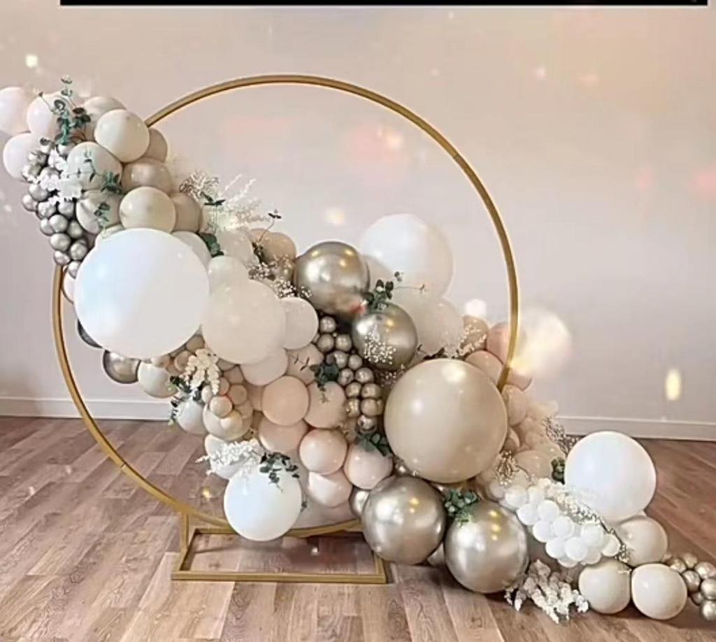 Gold Wedding Balloon Arch Stand with Round Square Base