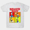 Men Black Print T-shirt Donald Duck No-Cut Transfer Paper Print Cotton Tshirt