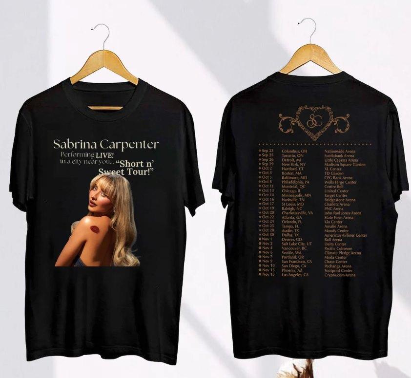 2024 Sabrina Carpenter Short N Sweet Tour Shirt Unisex T-Shirt S