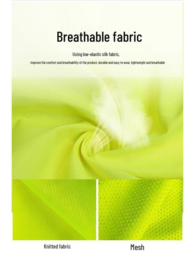 Multi-Pocket Fluorescent Reflective Vest for Construction and Riding