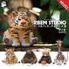 Genuine Gacha Figure Small Scale Model Round Rolling Animal 03 Giraffe Tiger Sloth Red Panda Action Figure Model Toys