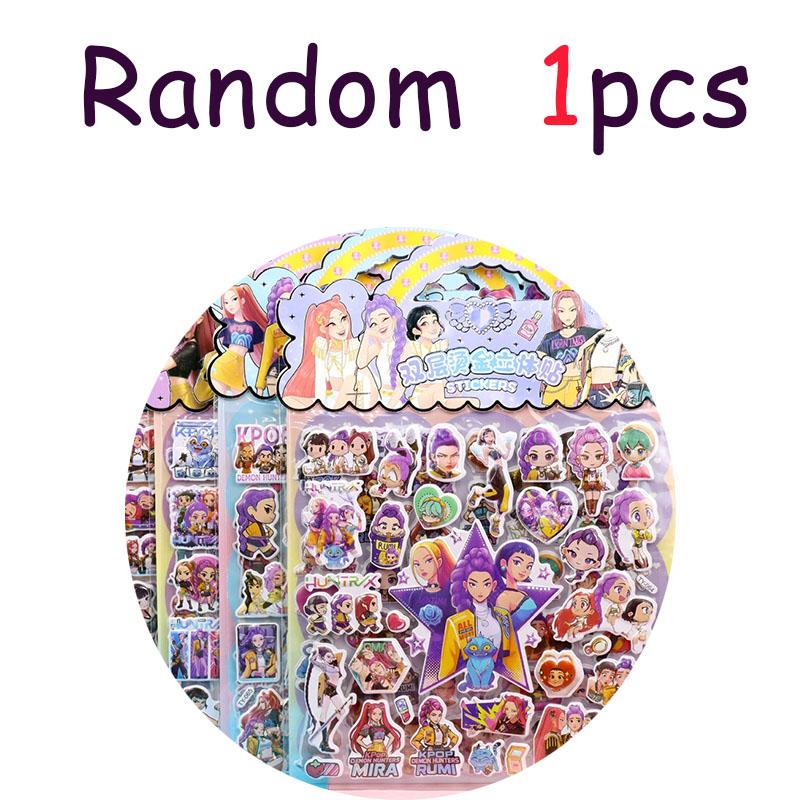 6 Styles 1-6PCS Kpop Witch Huntress Sticker Anime Tiger Rumi Mira Zoey 3D double-layer stickers DIY Stationery Supplies Decor