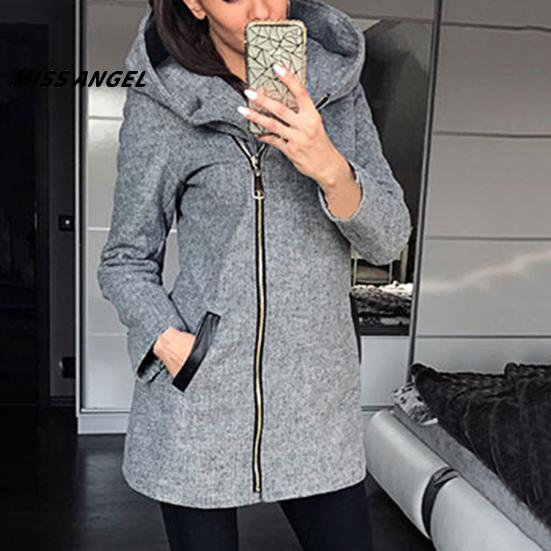 Miss Angel Fashion Winter Warm Solid Side Zipper Otoño Invierno Color Mujer  Abrigo Bolsillos con capucha Sudadera casual Larga Ropa femenina comprar a  buen precio — entrega gratuita, reseñas reales con fotos —