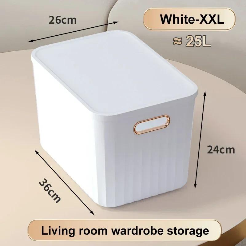Sundries Storage Boxes with Lid Light Luxury Snacks Toys Storage Basket Household Wardrobe Organizer Clothes Nordic  Solid Color
