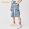 Balabala Children's Clothing Summer Denim Straight Leg Pants