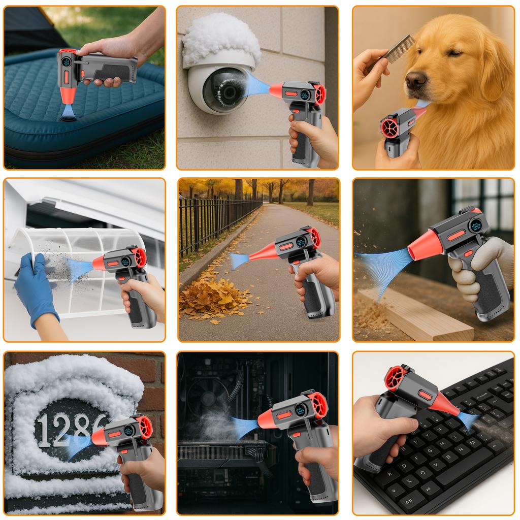 Powerful Air Blower HIGH-SPEED Brushless motor Rechargeable Cleaning Blower Tool Electric Air Duster 150000RPM Turbo Jet Fan 3 Speed Adjustable