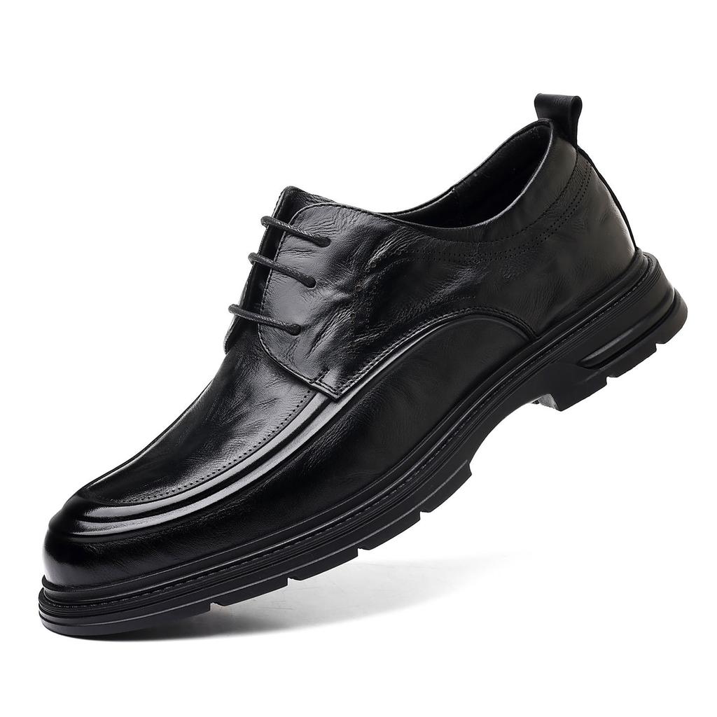 Herbst Erste Schicht Rindsleder Business Lederschuhe Herrenmode und Komfort Große Spitze Derby Schuhe Leder High-End Hochzeits Bräutigam Schuhe