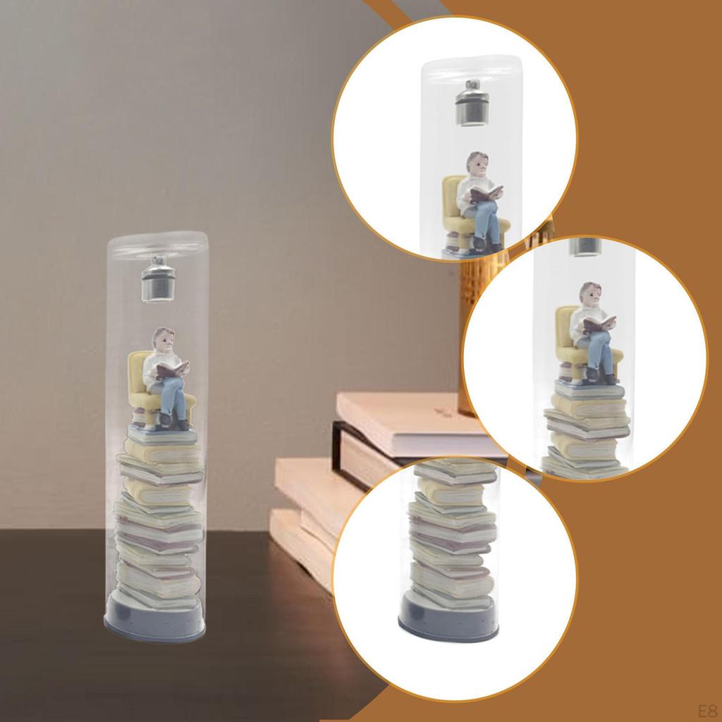 Reader Night Light Bedside Lamp Sculpture LED Book Corner Dome Stacked Books for Hotel