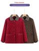 Veste d'hiver doublée de velours grande taille pour femme - Manteau chaud en coton pour mamie