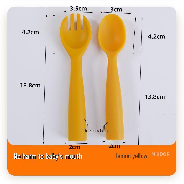 Baby Feeding Training Spoon - Silicone Long Handle for Infant Eating