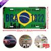 D FlatBrazil Theme Metal Wall Art SignVintage Rio De Janeiro Christ The Redeemer Sugarloaf Mountain DesignHigh Quality Print