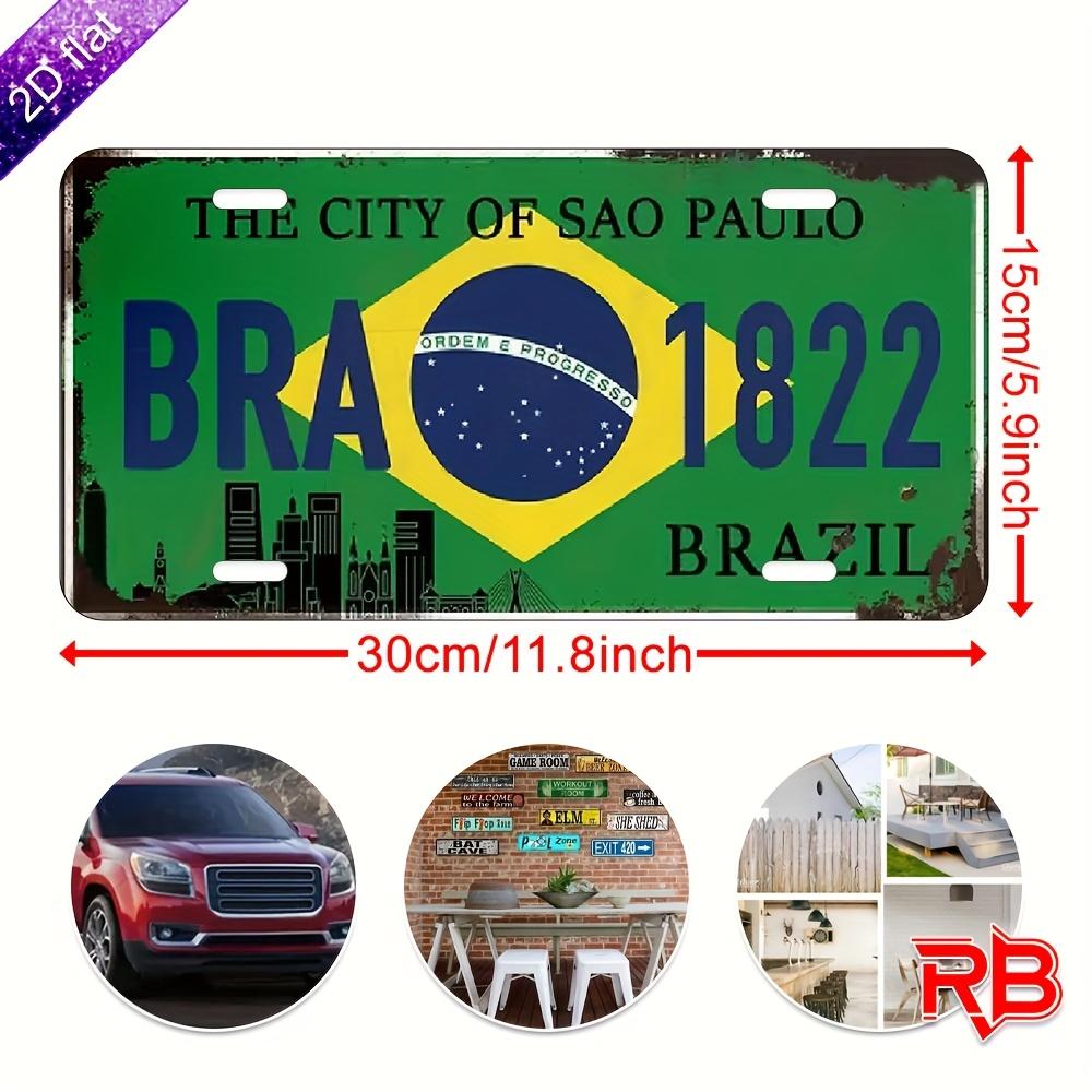 D FlatBrazil Theme Metal Wall Art SignVintage Rio De Janeiro Christ The Redeemer Sugarloaf Mountain DesignHigh Quality Print 15x30cm(5.9x7.8inch)
