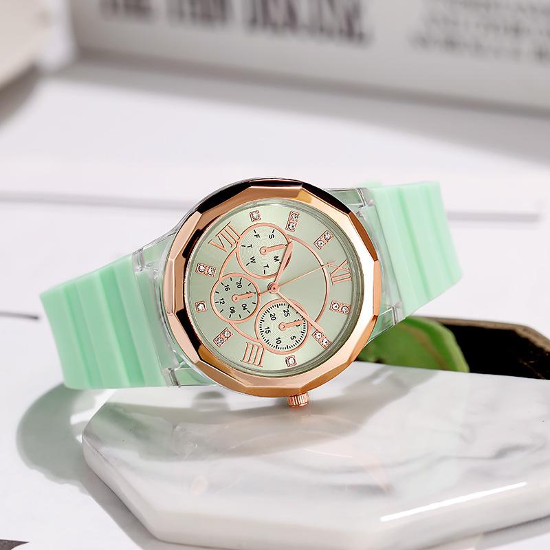 Jelly Watch Women'S Simple Fashion Silicone Small Round Watch Primary School Children'S Women'S Sports Watch