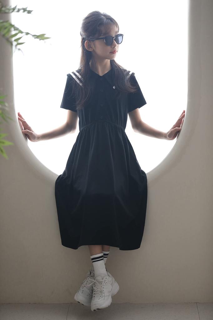 Weileenice Black Navy Size Perfect for Entrance Memorial Short Sailor Funeral Outfit Girls' Dress, Style, 130, Recitals, Ceremonies, Shichi-Go-San